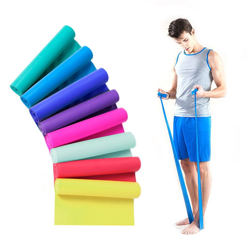 1PC 1.5m Elastic Yoga Pilates Rubber Stretch Resistance Exercises Fitness Band Resistance Bands Expanders