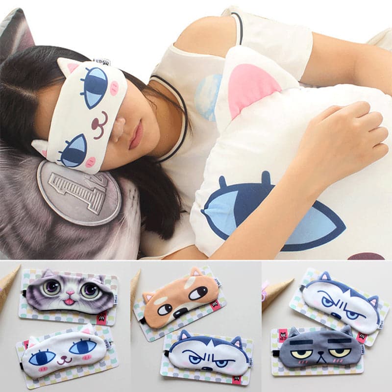 1PCS Cartoon Eye Mask Shade Nap Cover Blindfold Sleeping Sleep Mask Snoring Eyeshade Eyepatch Sleep Goggles For Travel