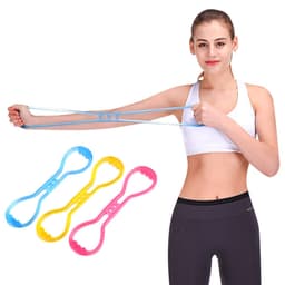 1PCS Silicone Yoga Drawstring Chest Expander Silicone Fitness Elastic Drawcord 8 slimming for weight loss 1