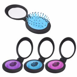 3 Colors Hair Massage Comb Detangling Hair Brush Combs Anti-static Styling Tools Portable Folding Hair Comb with Mirror Pocket 1