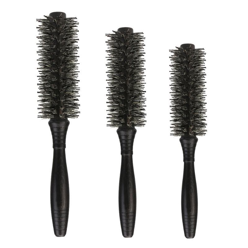 3 Size Anti-static Roll Round Hair brush Bristles Wood Handle  Combs Curling Hair Scalp Massage Comb Hair Brush Styling Tools