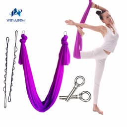 6meter full set flying Yoga Hammock Swing Trapeze AntiGravity Inversion Aerial Traction Device +daisy chain+carabiner+ring mount 1
