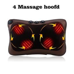 8/4 Head Neck Massager Car Home Shiatsu Massage Neck Relaxation Back Waist Body Electric Massage Deep-Kneading Pillow Cushion EU 2