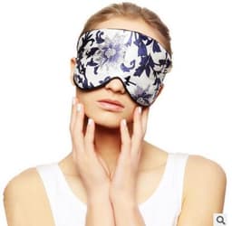 Blue and white Upscale Silk Portable Travel Sleep Eye Mask Rest Aid  Soft Cover Eye Patch Eyeshade Sleeping Mask Case MR097 2