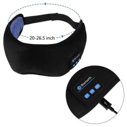 Bluetooth Sleeping Eye Mask Headphones, Sleeping Stereo Eye Shades Headphone Handsfree Music Headset Earpiece Washable for Travel Siesta - Black 3