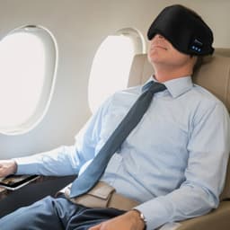 Bluetooth Sleeping Eye Mask Headphones, Sleeping Stereo Eye Shades Headphone Handsfree Music Headset Earpiece Washable for Travel Siesta - Black 8