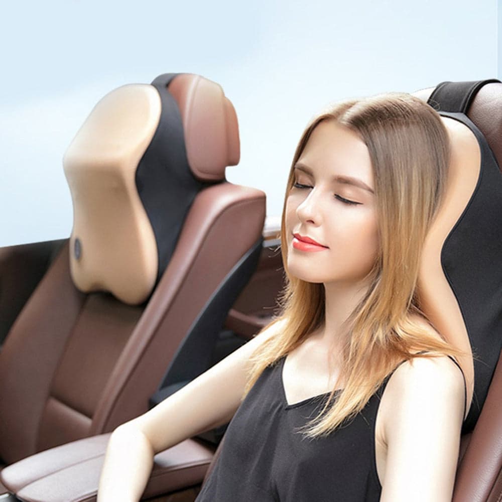 Creative New Car Styling Space Memory Cotton Foam Fabric Pillow Bone Neck Shoulder Cushion Massage Support Headrest Seat Auto