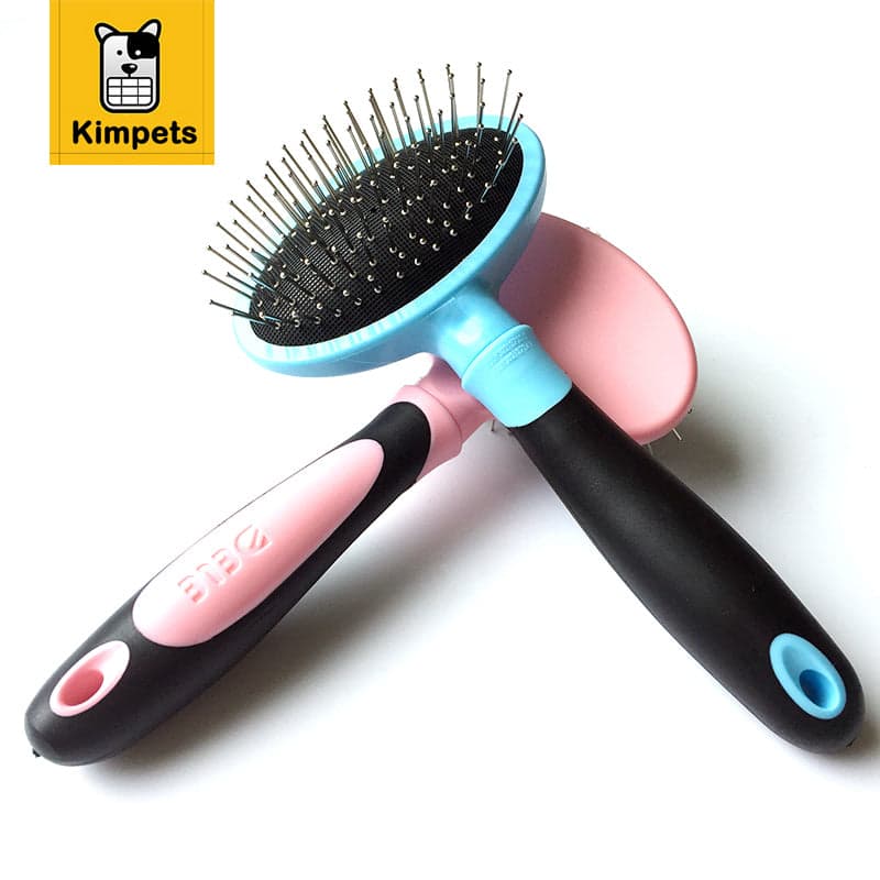 DELE Dog Grooming Brushes and Combs with Massage Head Metal Dog Comb Pet Product Free Shipping Dog Combs Pet Supplies Pink Blue