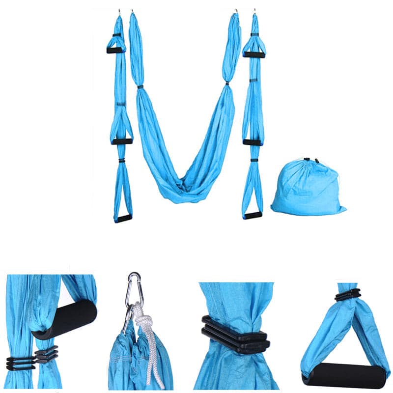 Elastic  Aerial Yoga Hammock Swing Latest Multifunction Anti-gravity Yoga belts for yoga training Yoga for sporting CrossFit