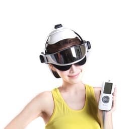 Electric Head Massage Helmet Head and Eye Massager with Air Pressure, Vibration, Hot Compress, Music Multi-function for Relieve Brain and Eye Fatigue,Pains 1
