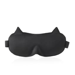 Eye Mask / Sleep Mask - Cat Ear Sleeping Masks for Men & Women - Blindfold 3D Contoured Comfortable Eye Blackout Deeper Softer Lighter And Smoother Best for Traveling Napping (Black) 1