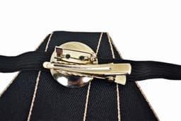 Fashion Women Ribbon Crystal Pre-Tied Neck Bow Tie Brooch Pin for Wedding Party 3