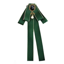 Fashion Women Ribbon Crystal Pre-Tied Neck Bow Tie Brooch Pin for Wedding Party 4