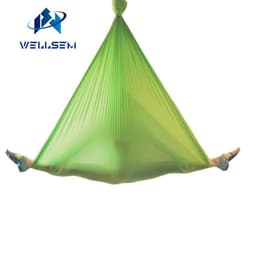 Gold 5m full sets Aerial Yoga Hammock Swing Trapeze AntiGravity Inversion equipment +daisy chain+autolock carbiner +ring mount 18
