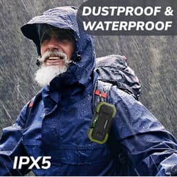 Hand Crank Radio with Bluetooth Speaker – Multifunctional Emergency Radio with Solar Panel,Flashlight,AM,FM – NOAA Weather Radio with 5000mAh Battery – IPX5 Waterproof Crank Radio for Camping, Outdoor 3