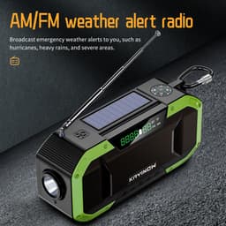 Hand Crank Radio with Bluetooth Speaker – Multifunctional Emergency Radio with Solar Panel,Flashlight,AM,FM – NOAA Weather Radio with 5000mAh Battery – IPX5 Waterproof Crank Radio for Camping, Outdoor 6