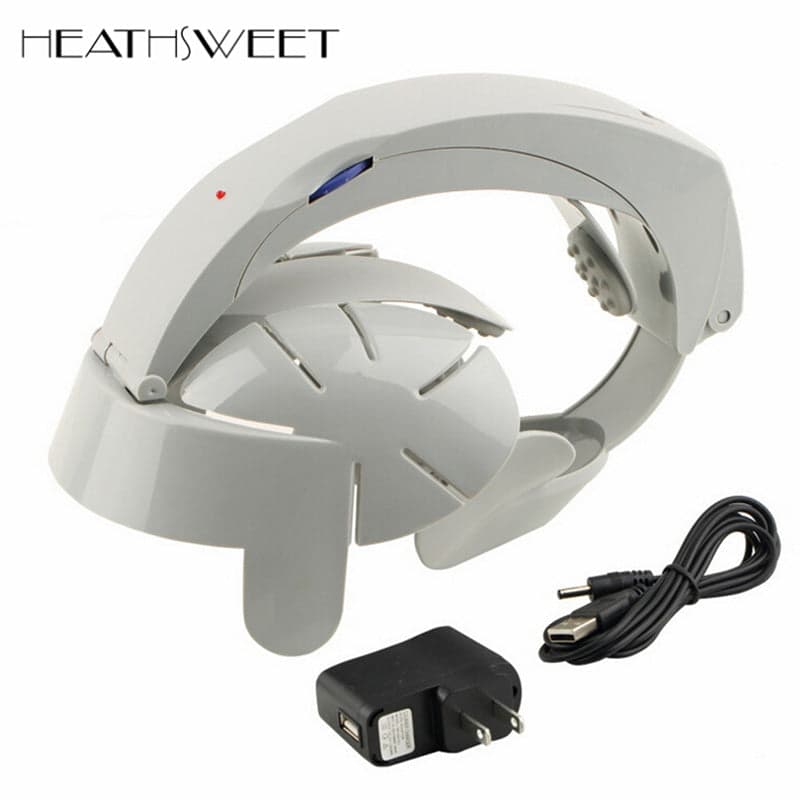 Healthsweet Home Electric Head Massager Acupoint Relax Brain Vibrating Stress Release Machine Head Spa Massage Helmet Grey Color