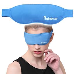 Hot Cold Therapy Gel Bead Eye Mask Compress Reusable Sleeping Mask with Strap, Anti Aging Eye Mask for Puffy / Dry / Cooling Eye, Improve Sleeping, Alleviate Puffy, Swollen Eyes Blue 5