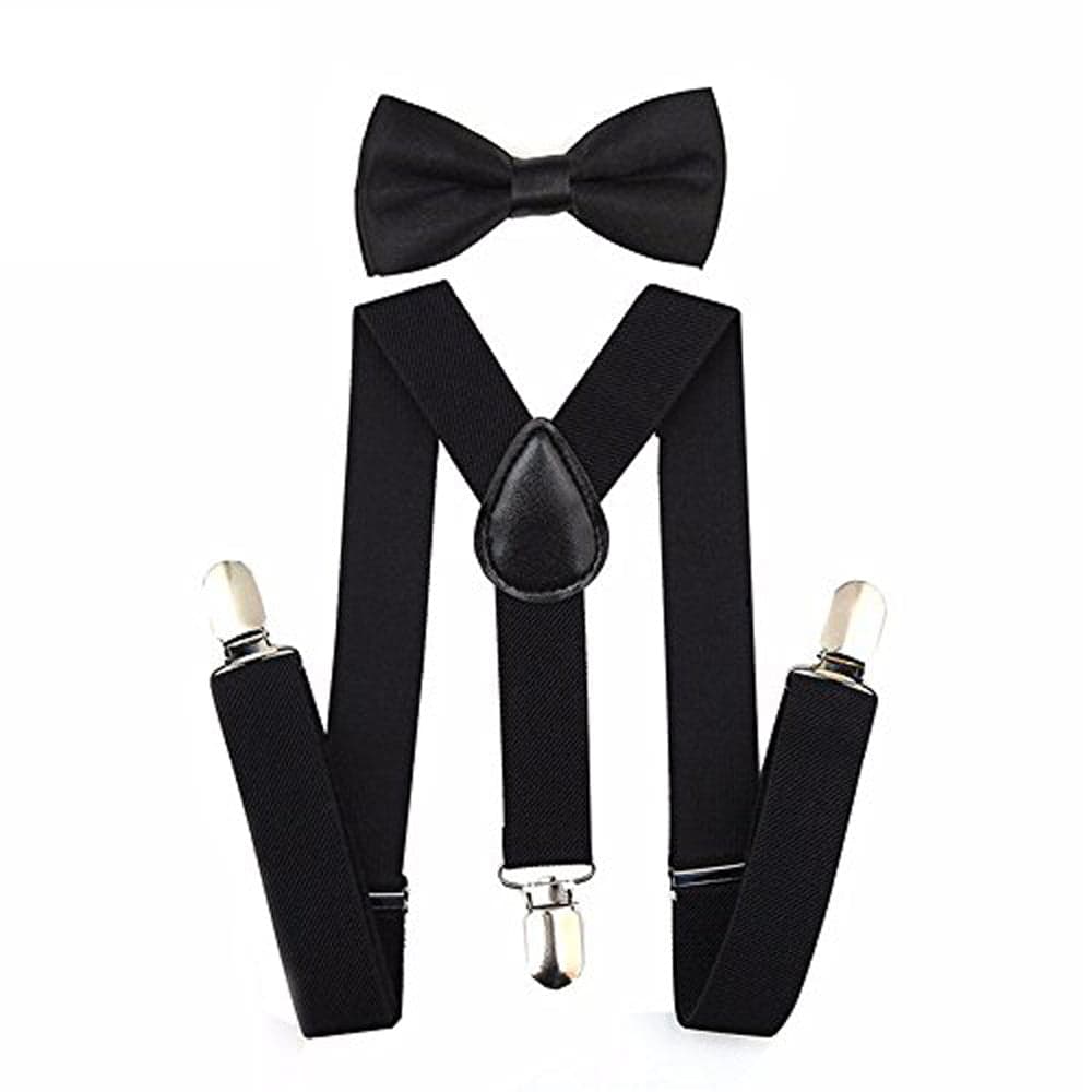 Kids Adjustable Suspender Bowtie Sets With Bow Ties For Boys And Girls