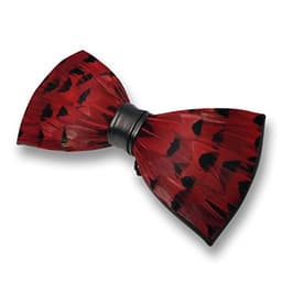 Man Pre-tied Feather Handmade Bow Tie 2