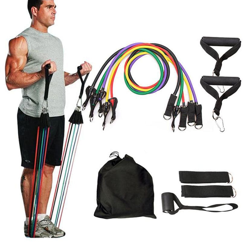 Men's 100 lbs Chest Expander Latex Puller Bands Heavy Duty CrossFit Muscle Training Rope Resistance Cable Tube Resistance Bands