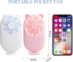 Mini Handheld Fan, USB Desk Fan, Small 3 Speeds Personal Portable Table Fan with USB Rechargeable Battery Operated Fan for Travel Office Room Household 3