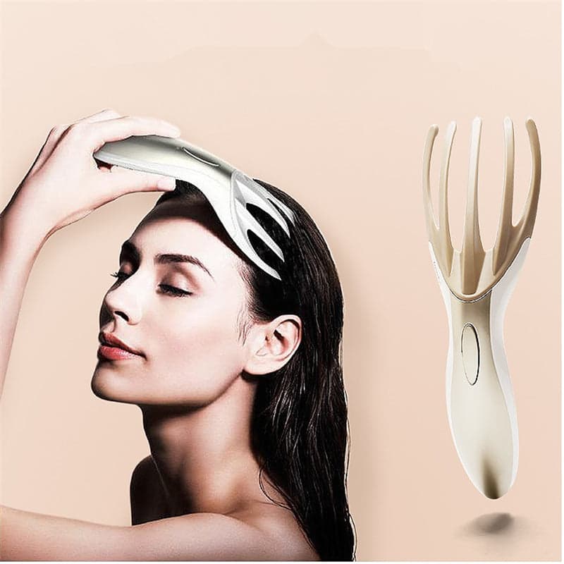 New Octopus Head Massager Electronic Soft Resin Finger Gripper Claw Head Spa Vibration Scalp Massage Tool Stress Relief