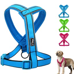 Nylon Reflective Soft Mesh Padded Dog Harness Vest For Medium Large Dog Pitbull Adjustable S M L XL 3 Colors Pink Green Blue 1