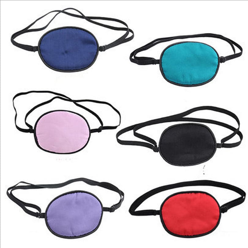 Single-eyed Upscale Silk Sleep Eye Mask One -eyed Amblyopia trainer Eyeshade Portable Soft Eye Patch Sleeping Mask Case MR088