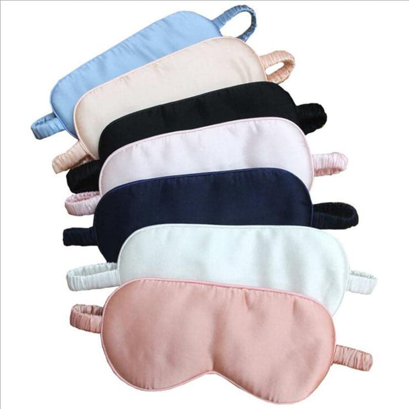 Upscale Silk Portable Travel Sleep Eye Mask with silk bandage Rest Aid  Soft Cover Eye Patch Eyeshade Sleeping Mask Case MR098
