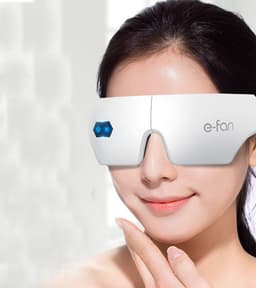 USB Heated Eye Mask- Rechargeable Eye Massager Wireless Bluetooth Music - Hot Compress Eye Mask 180° Foldable Adjustable Strap 3 Modes Eye Care Stress Relief Anti Eye Aging 7