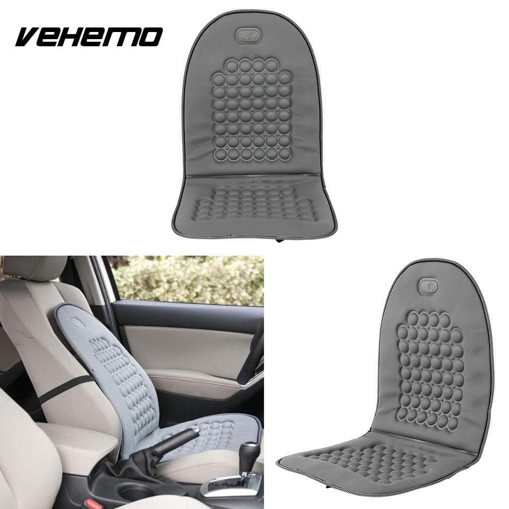 Vehemo Magnetic Car Vehicle Bubble Beads Seat Cushion Cover Massage Therapy Office Gray