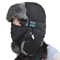 Wireless Bluetooth Hat with Windproof Mask Music Hands-Free Headset with Plush 6