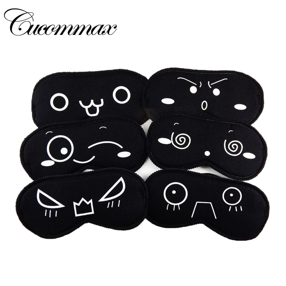 Cucommax Sleeping Eye Mask Black Eye Shade Sleep Mask Black Mask Bandage on Eyes for Sleeping Emotion Sleep Mask-MSK09