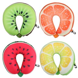 Fruit U Shaped Travel Pillow Nanoparticles Neck Pillow Watermelon Lemon Kiwi Orange Car Pillows Soft Cushion Home Textile 1