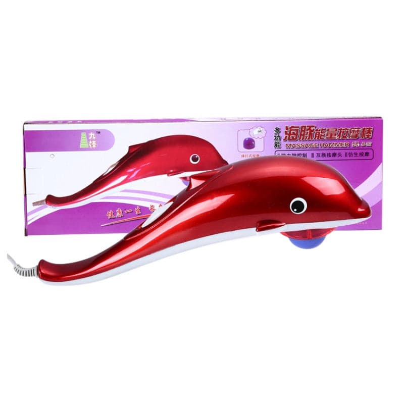 Hot! 1pc Dolphin Electric Massager Back Massage Hammer Vibration Infrared Stick Roller Cervical Body Massage