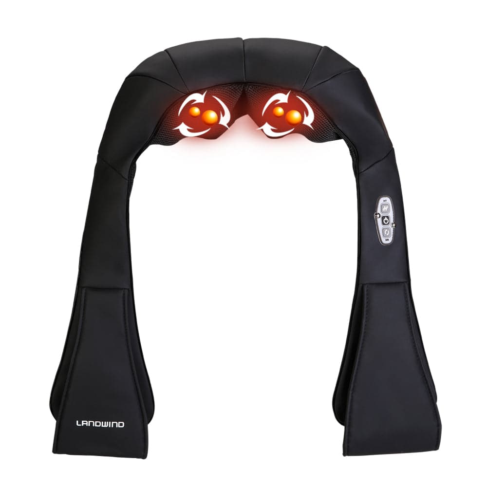LANDWIND Neck Back Massager 8 Rotating Shiatsu Massage With Heat Deep Kneading Massage for Office Home Car