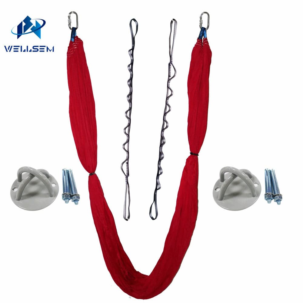 Luxury Set Elastic Aerial Flying Anti-gravity Yoga Hammock Swing + daisy Chain +Ceiling Anchor for Yoga body building slimming