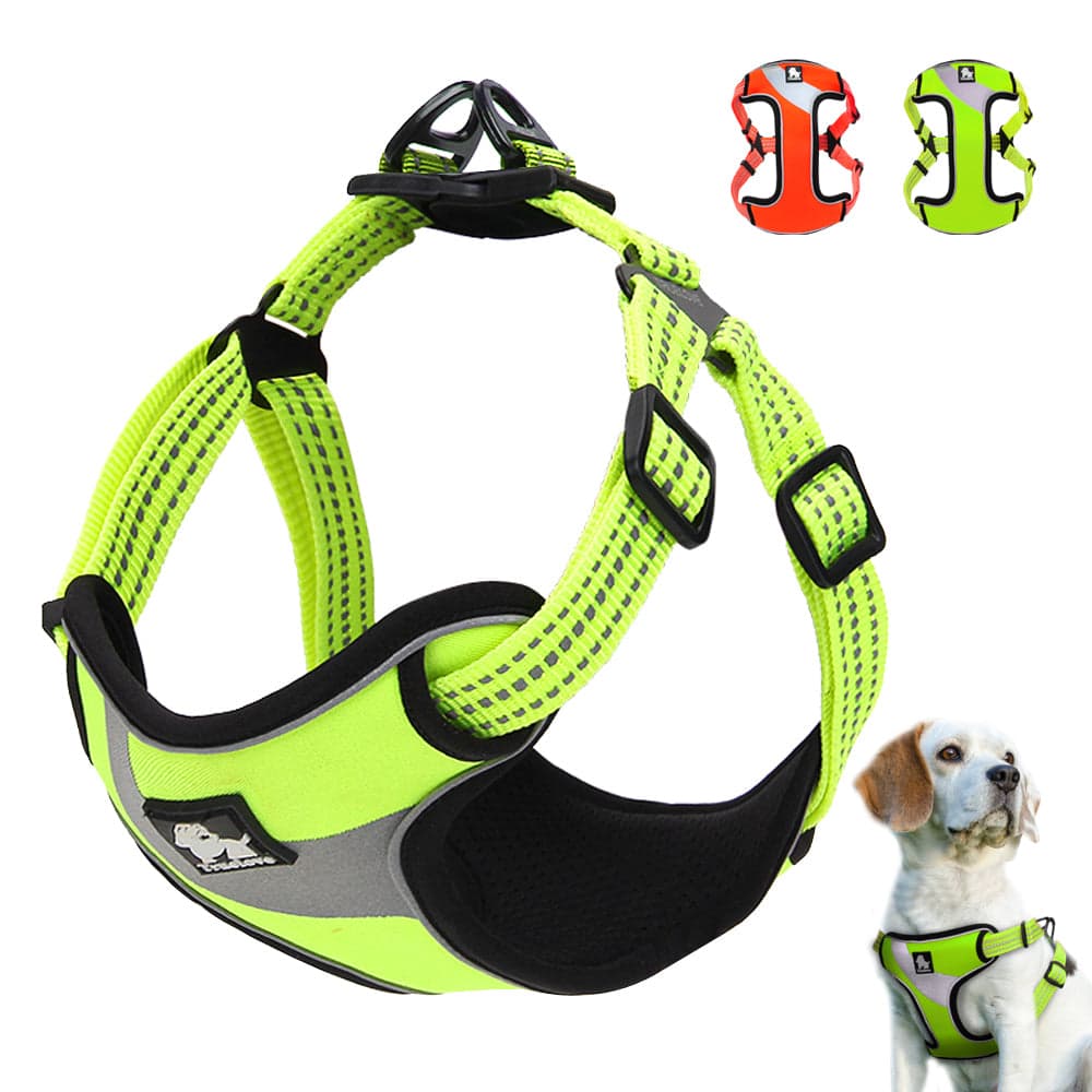 Reflective Dog Harness Nylon Walking Harnesses Outdoor Pet Vest Adjustable Protective Safety For Medium Large Dog Pitbull S M L