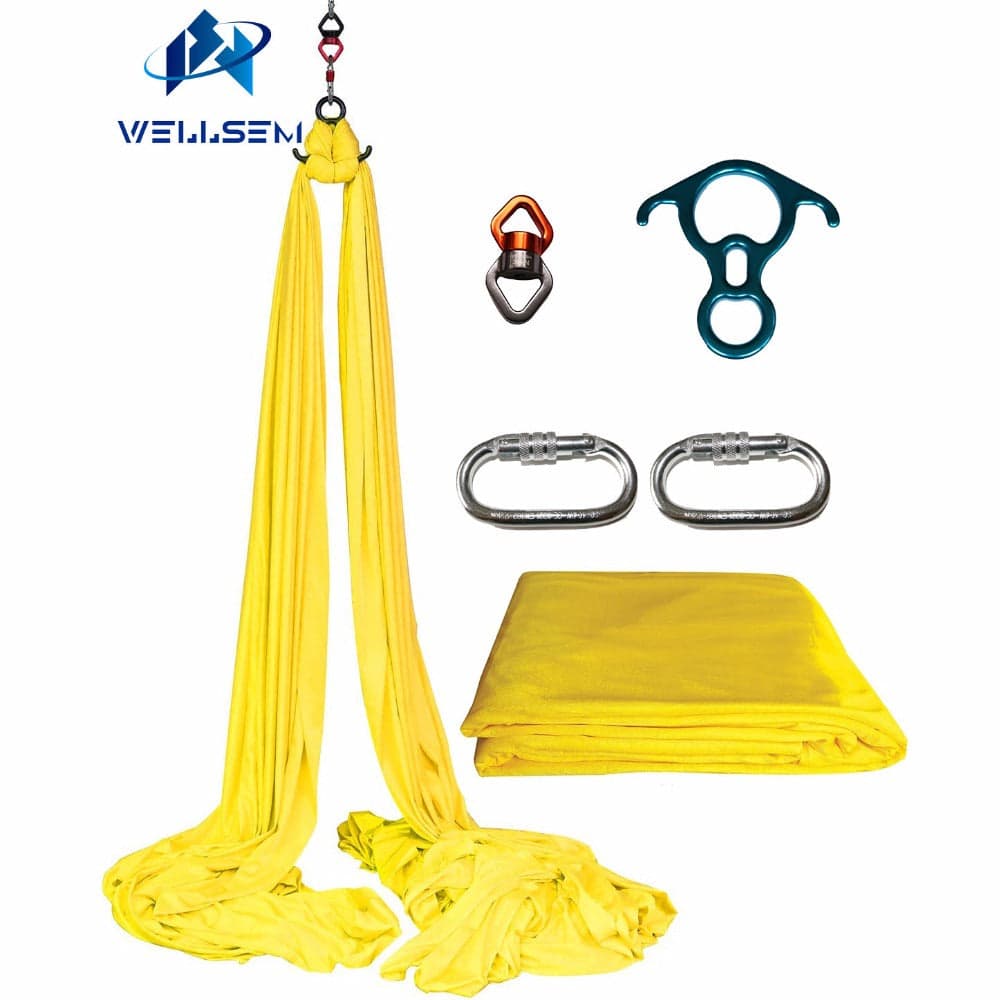 Wellsem 9 Yards Aerial Silks Equipment Anti-gravity Yoga Hammock Swing Yoga for Acrobatic Gymnastics Flying Dance Performance