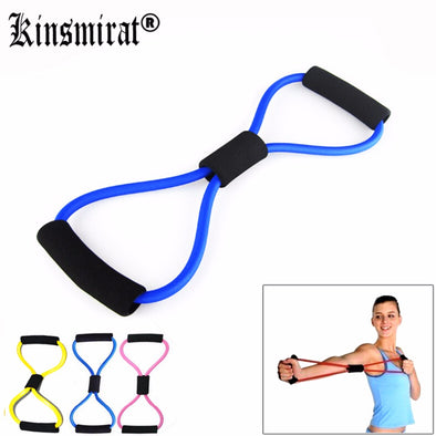 Newest Expander Fitness Exercise Yoga 8 Type Chest Muscle Workout Tube Sports Pulling Exerciser Color in Random