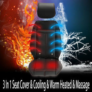 3 In 1 Auto Car Heated Seat Covers Pad Electric Cushion Ventilation w/ Cooling Warm Heated & Massage