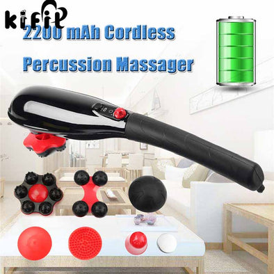 Brand New 5-Speed Cordless Percussion Massager Handheld Full Body Massage Stick Roller Vibration Gold Neck Back Feet