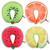 Creative Watermelon Travel Pillow Neck Protection Fruit U Shaped Nanoparticles Pillow Lemon Kiwi Orange Car Message Pillows